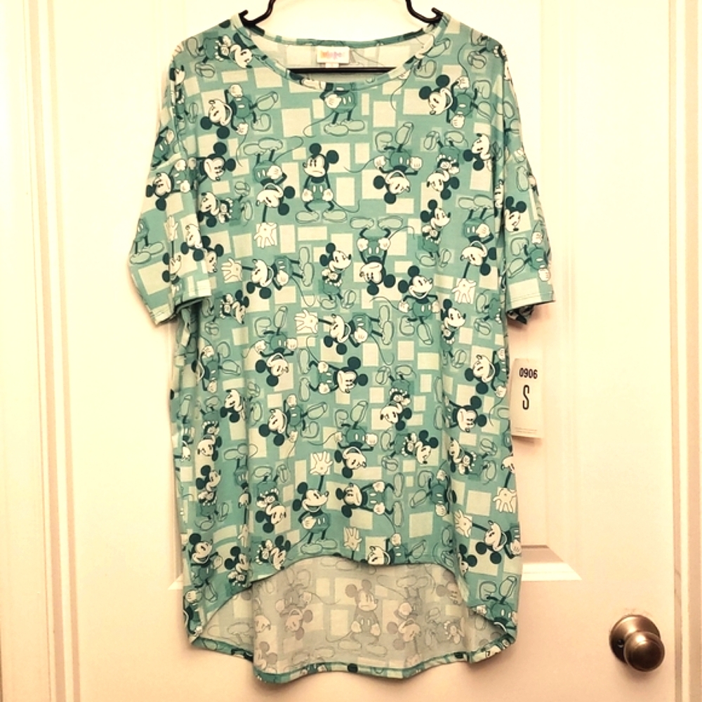 Disney Lularoe Irma Style Tunic Top Mickey Mouse Loose Fit Stretchy Small